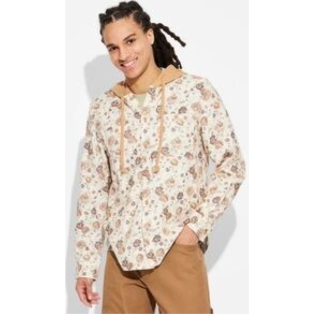 Original‎ Use Floral Print Button Down Hooded Shirt Jacket Small NWT